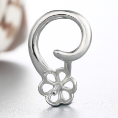 925 Sterling Silver Hollow Flower Pendant For  Pearl