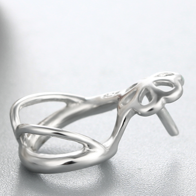 925 Sterling Silver Hollow Flower Pendant For  Pearl