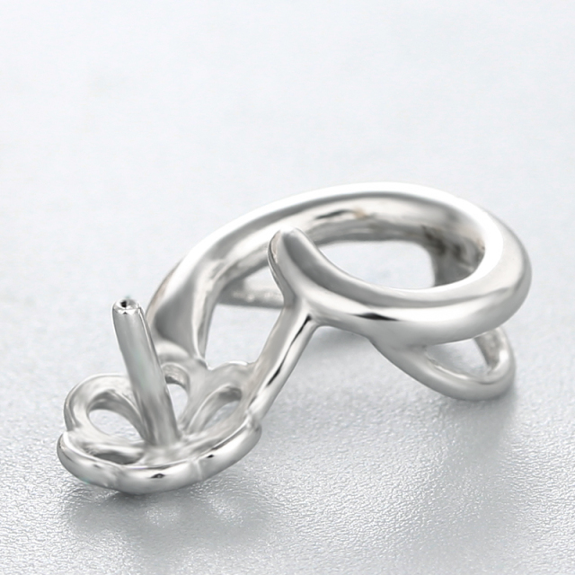 925 Sterling Silver Hollow Flower Pendant For  Pearl