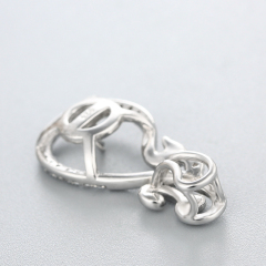 925 Sterling Silver CZ Micro Pave Pendant Mounting For  Pearl