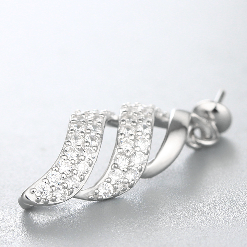 925 Sterling Silver CZ Thread Spiral Pendant For Pearl