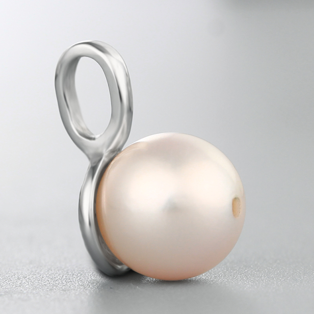 925 Silver Round Cabochon Pendant For Pearl