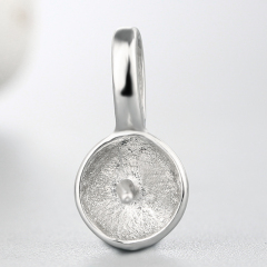 925 Silver Round Cabochon Pendant For Pearl