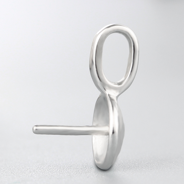 925 Silver Round Cabochon Pendant For Pearl