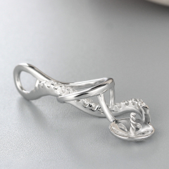 925 Silver CZ Music Note Pendant For Pearl