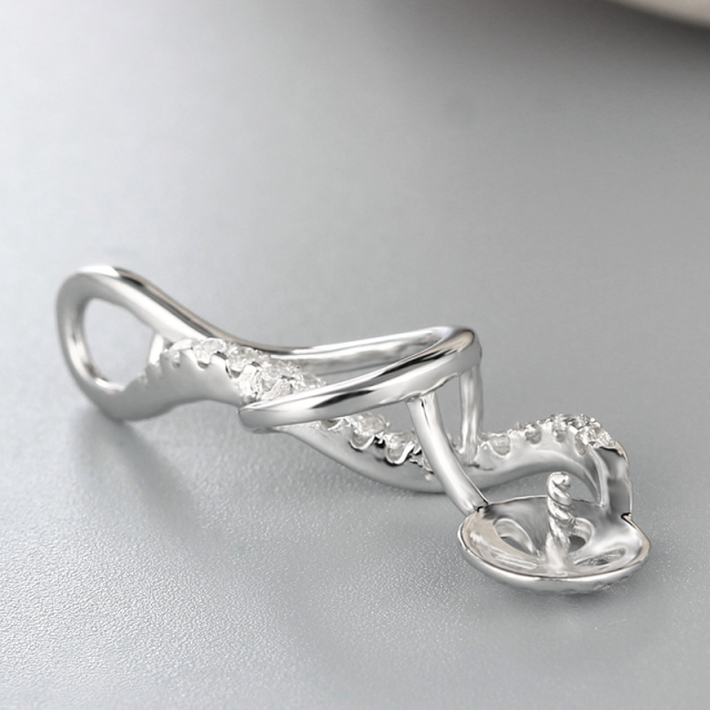 925 Silver CZ Music Note Pendant For Pearl