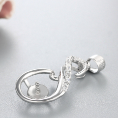 925 Silver CZ Music Note Pendant For Pearl