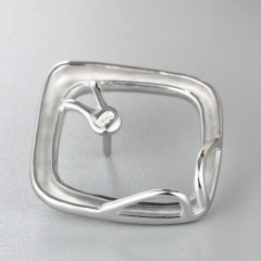 925 Sterling Silver Diamond Shaped Pendant Pearl Caps