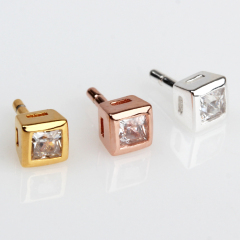 925 Sterling Silver Cubic Zirconia Diy Pearl Pin Findings