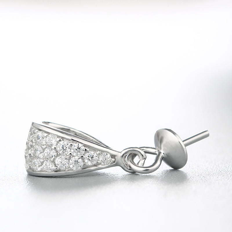 925 Sterling Silver CZ Pearl Cap