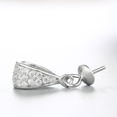 925 Sterling Silver CZ Pearl Cap