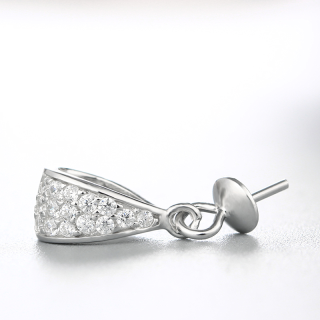 925 Sterling Silver CZ Pearl Cap