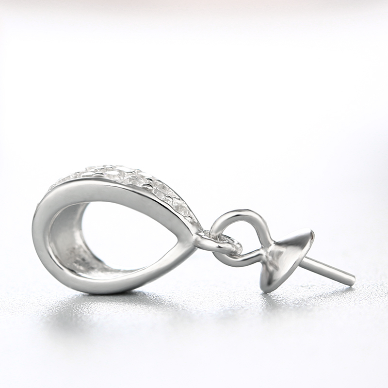 925 Sterling Silver CZ Pearl Cap