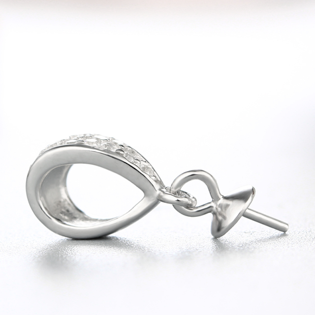 925 Sterling Silver CZ Pearl Cap