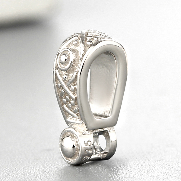 925 Sterling Silver Vintage Bail Drop Pendant Findings