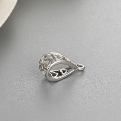 925 Sterling Silver Heart Hollow Pendant Findings