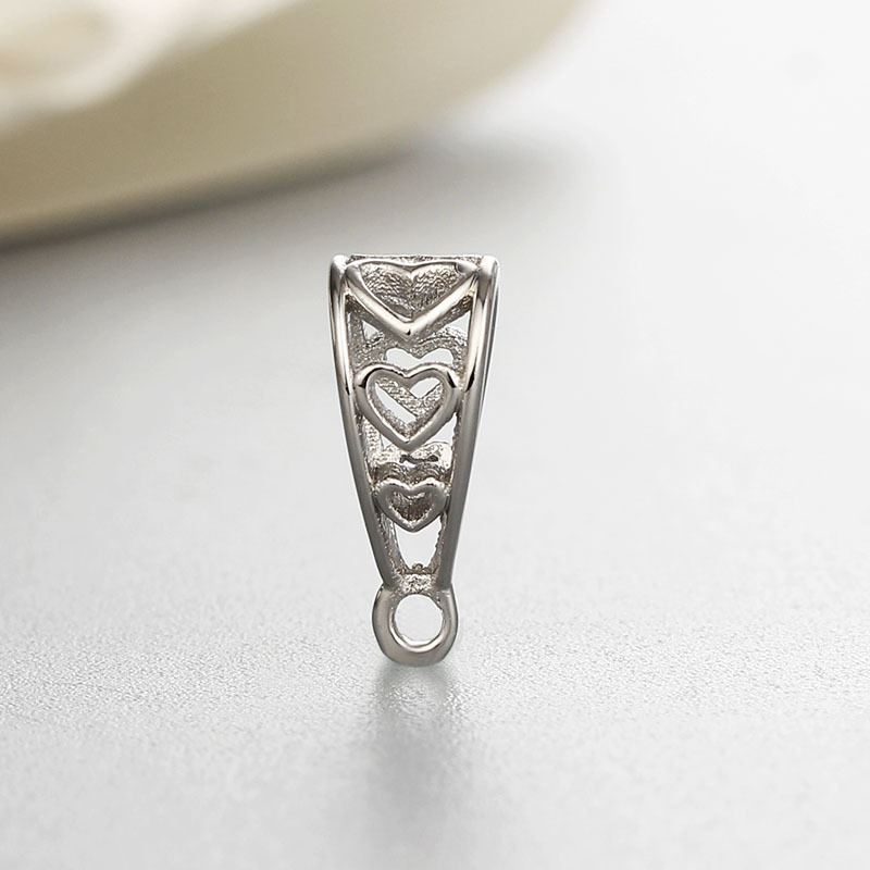 925 Sterling Silver Heart Hollow Pendant Findings