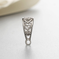 925 Sterling Silver Heart Hollow Pendant Findings