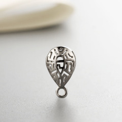 925 Sterling Silver Hollow Pear Shape Pendant Findings