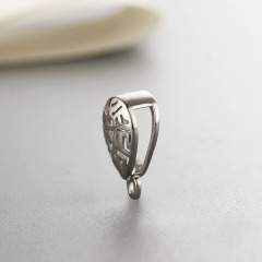 925 Sterling Silver Hollow Pear Shape Pendant Findings