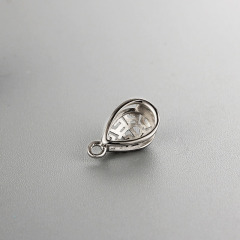 925 Sterling Silver Hollow Pear Shape Pendant Findings