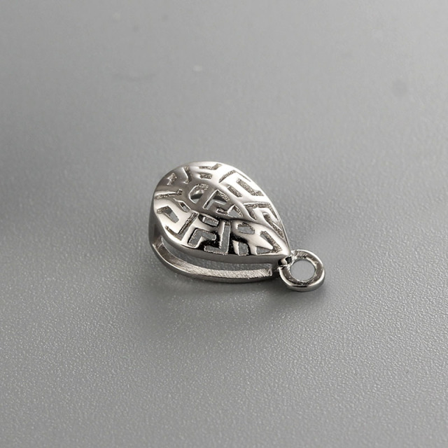 925 Sterling Silver Hollow Pear Shape Pendant Findings