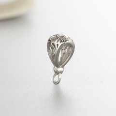 925 Sterling Silver Hollow Pendant Bails With Ring