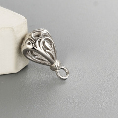 925 Sterling Silver Hollow Pendant Bails With Ring