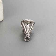 925 Sterling Silver Hollow Pendant Bails With Ring