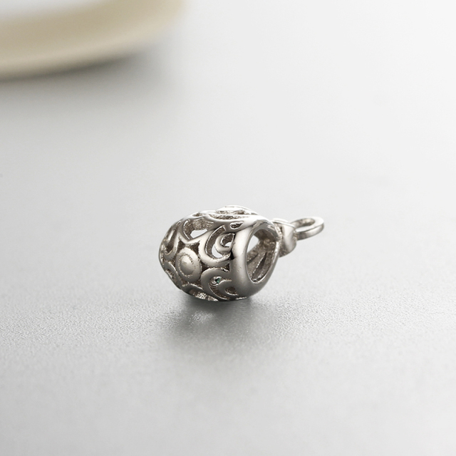 925 Sterling Silver Hollow Pendant Bails With Ring