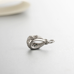 925 Sterling Silver Hollow Pendant Bails With Ring