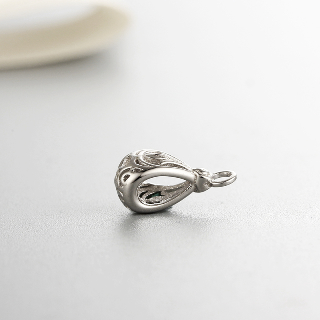 925 Sterling Silver Hollow Pendant Bails With Ring