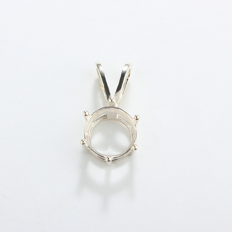925 Sterling Silver 10mm Round Snap Stone Pendant Bails