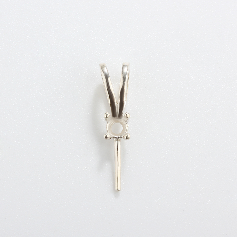 925 Sterling Silver Rabit Bail Snap Stone Pendant