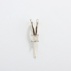 925 Sterling Silver Rabit Bail Snap Stone Pendant