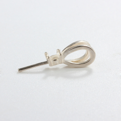 925 Sterling Silver Rabit Bail Snap Stone Pendant