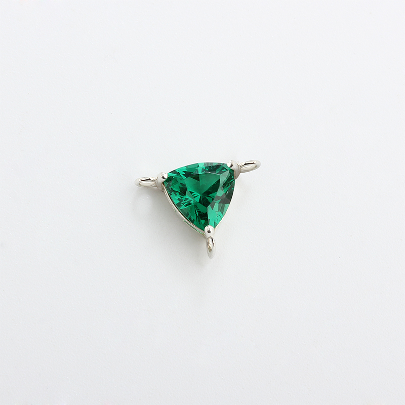 925 Sterling Silver Flat Triangle CZ Pendant Bail