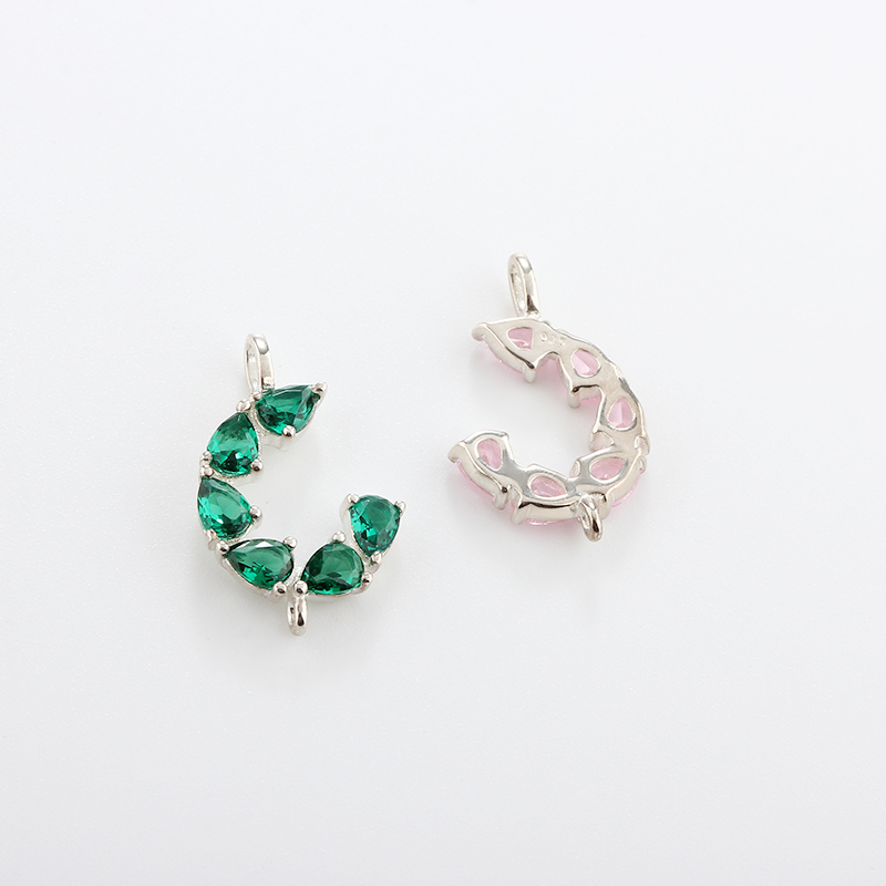 925 Sterling Silver Pear CZ Pendant Bail