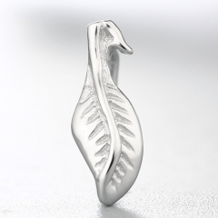 925 Sterling Silver Leaf-Shaped Pendant Clasps