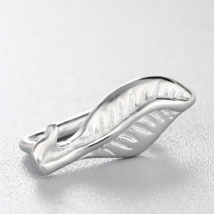925 Sterling Silver Leaf-Shaped Pendant Clasps
