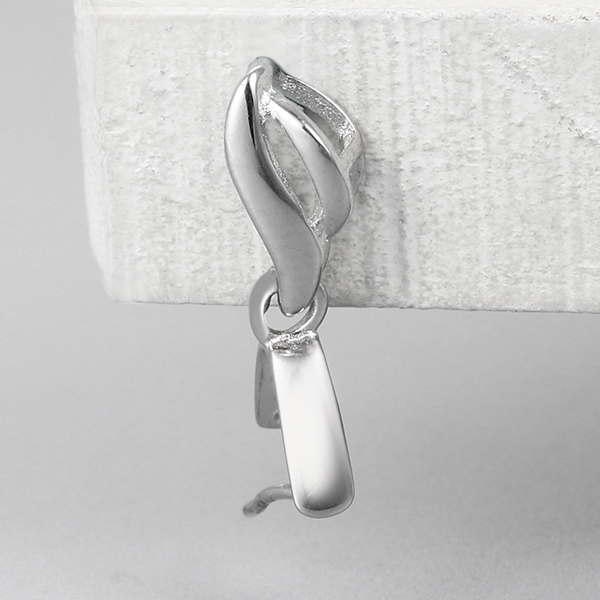 925 Sterling Silver Unique Crystal Pendant Clip