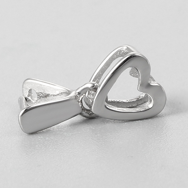 925 Sterling Silver Hollow Heart Crystal Clasps With Clip