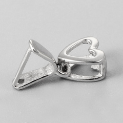 925 Sterling Silver Hollow Heart Crystal Clasps With Clip