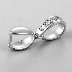 925 Sterling Silver Crystal Pendant Clasps