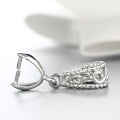 925 Sterling Silver Fancy Hollow Pendant Clasps