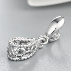 925 Sterling Silver Fancy Hollow Pendant Clasps