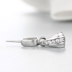 925 Sterling Silver Cubic Zirconia Pendant For Pearl Making