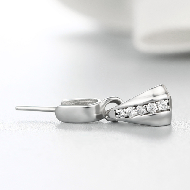 925 Sterling Silver Cubic Zirconia Pendant For Pearl Making