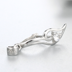 925 Sterling Silver CZ Pendant Findings For Jewelries Making