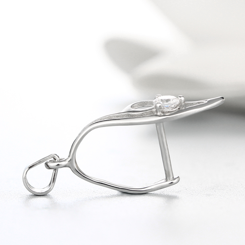 925 Sterling Silver CZ Pendant Findings For Jewelries Making